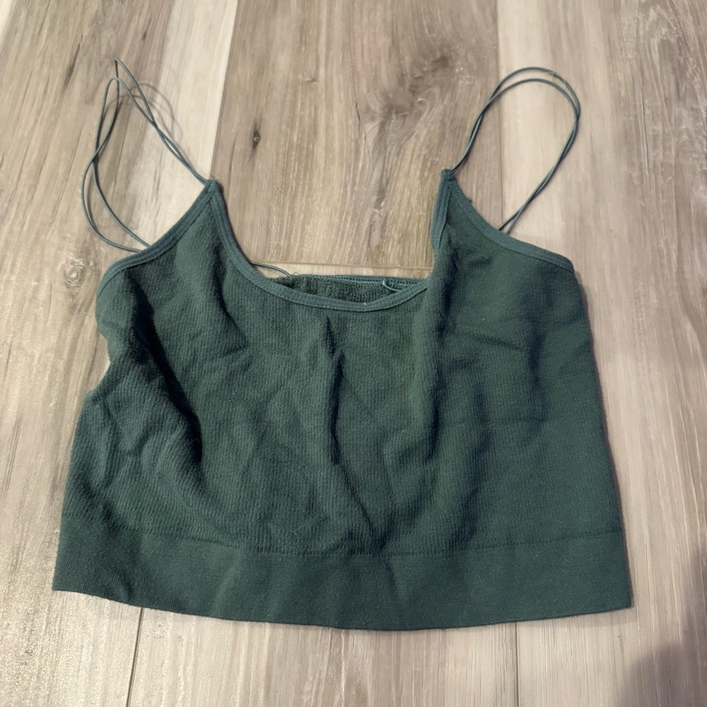 Urban Outfitters Green Fitted Crop Camisole